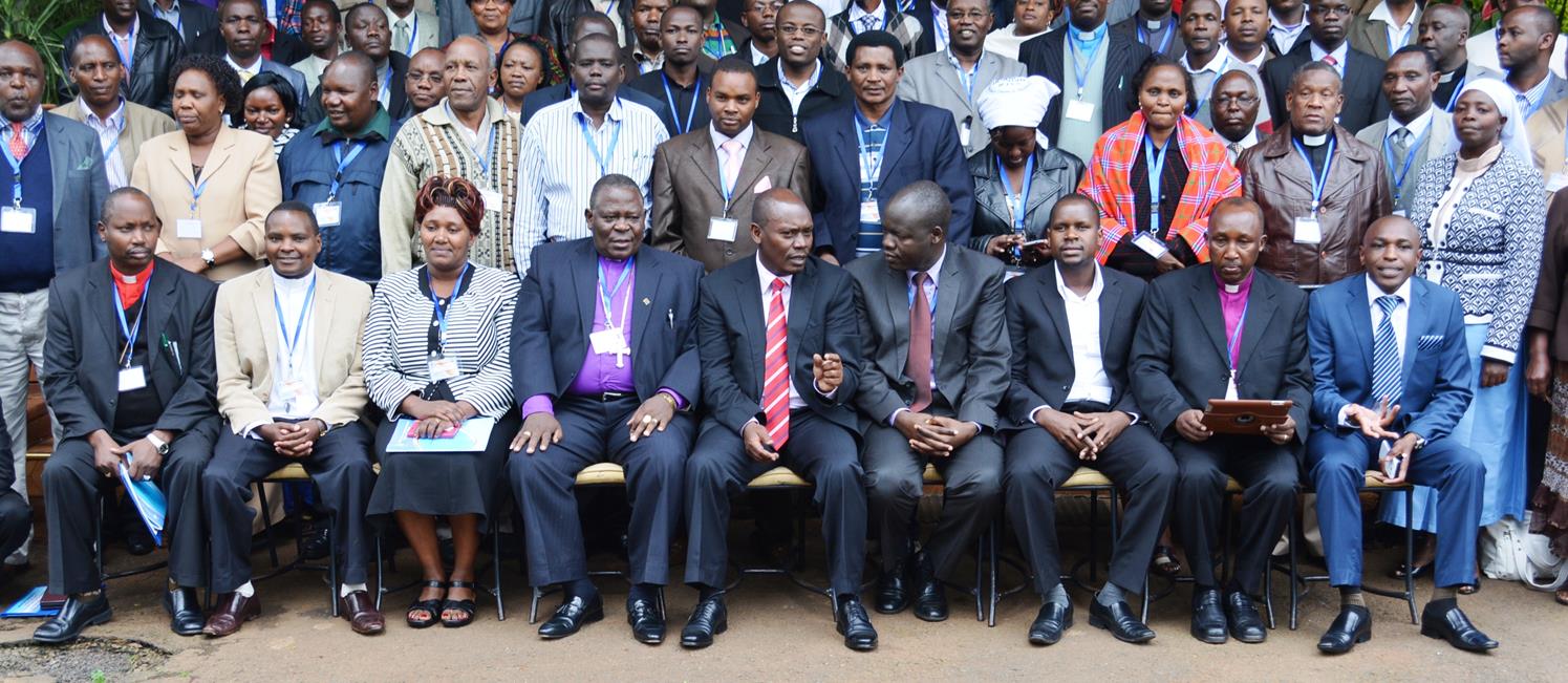 Kiambu Governor H.E William Kabogo pose for a group photo with NCCK's delegates among them Deputy General Secretary Dr. Nelson Makanda during Nairobi regional conference. Bishop Julius Wanyoike was elected the new chair for Nairobi region.
